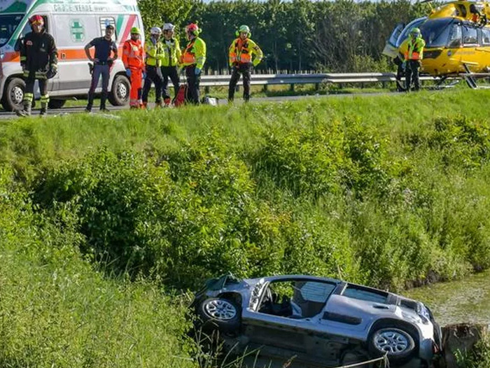 Imagine de la locul accidentului. Sursa foto:: Gazzetta di Mantova