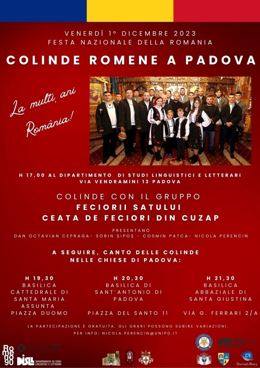 colinde romene a padova - concerto presso università di padova, basilica del santo, duomo di padova e basilica di santa giustina