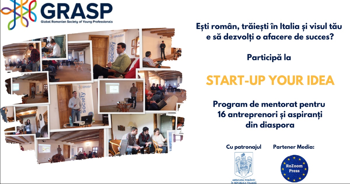 Start-Up Your Idea: progetto gratuito in Italia, attraverso il quale quattro imprenditori di successo sostengono le idee imprenditoriali dei rumeni |  Il Rotalien